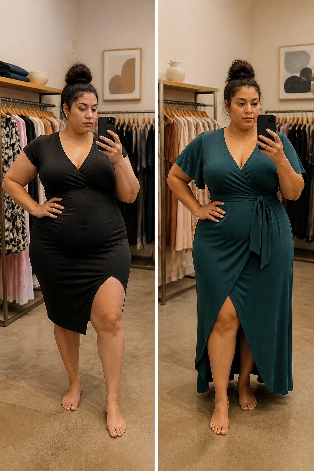 A range of dresses displayed in various sizes.