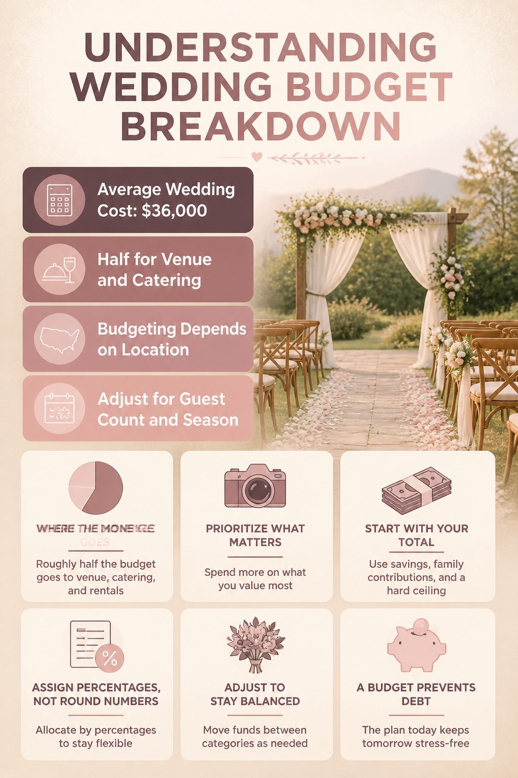An infographic titled 'Understanding Wedding Budget Breakdown'.