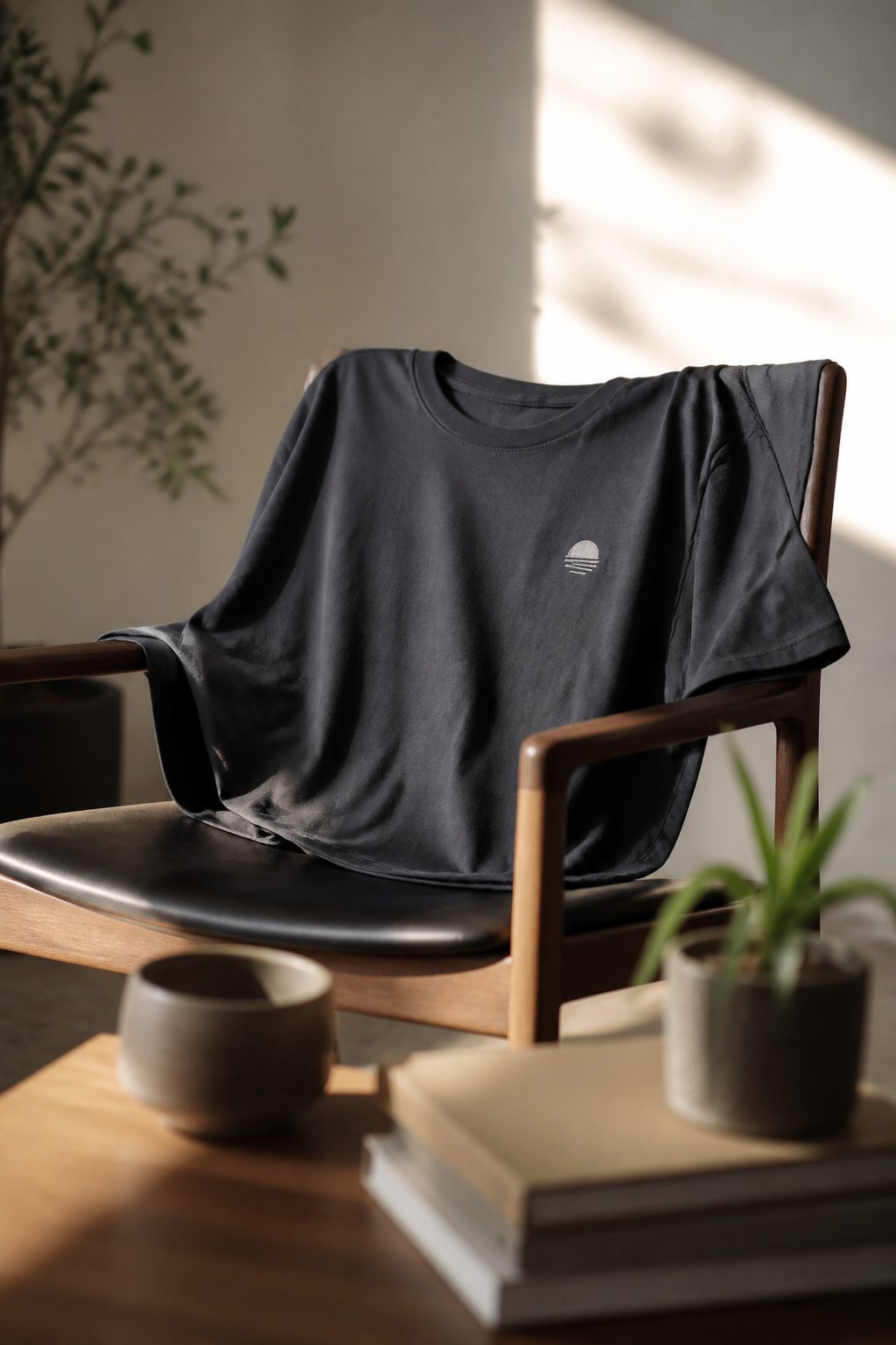 Graphic Tees: 6 Styles Worth Wearing in 2026 4 A simple graphic tee with a small chest print and subtle design.