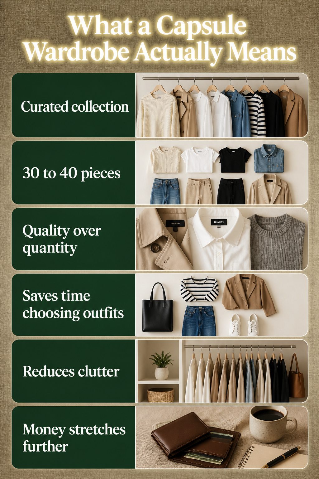 How to Build a Capsule Wardrobe: 7 Steps for a Smaller Closet in 2026 8 An informational graphic describing what a capsule wardrobe is.