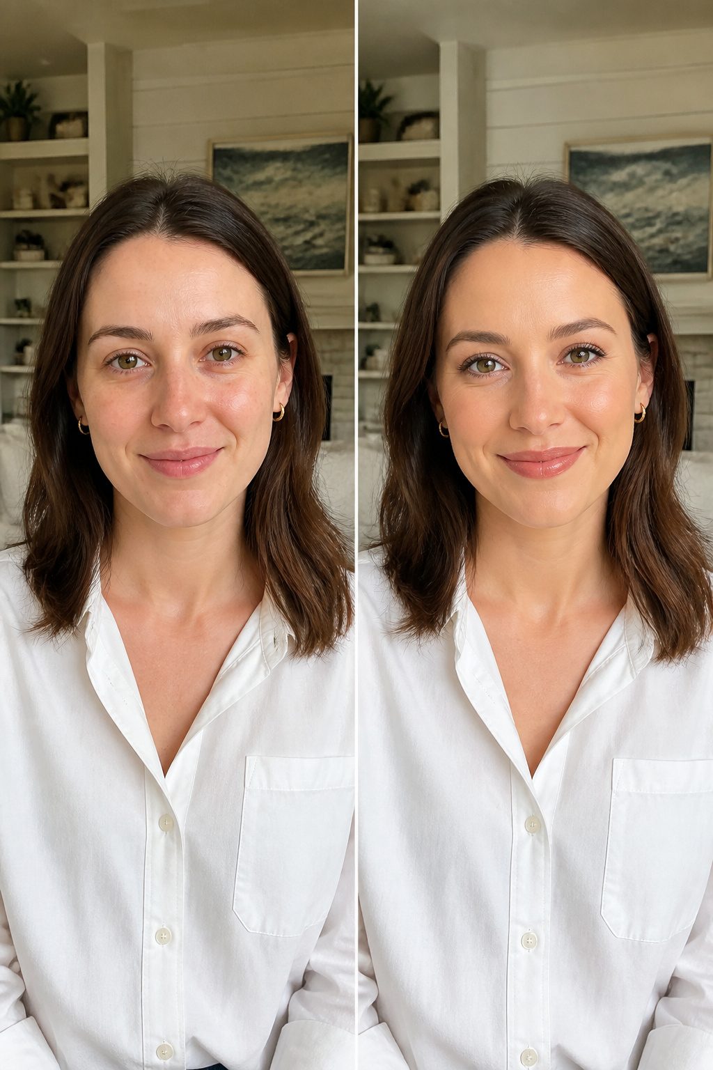 How to Look Good in Pictures: 10 Steps From Lighting to Posing 6 A person smiling with their eyes while tilting their chin slightly.