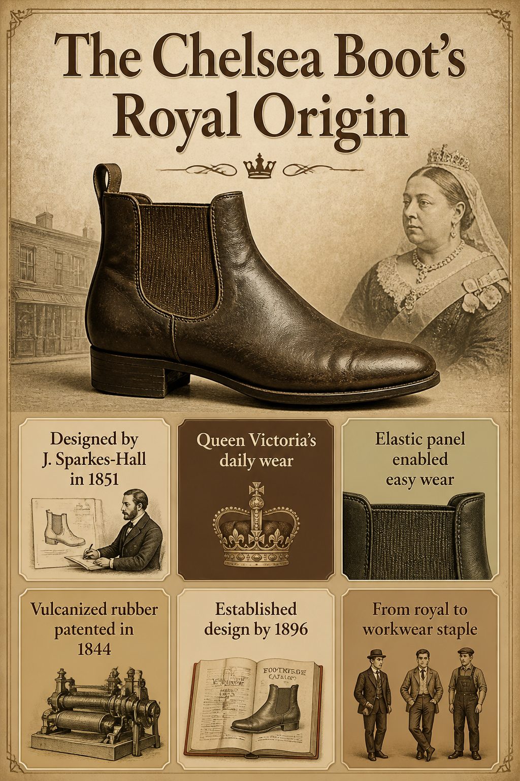 An information image about the history of the Chelsea boot.