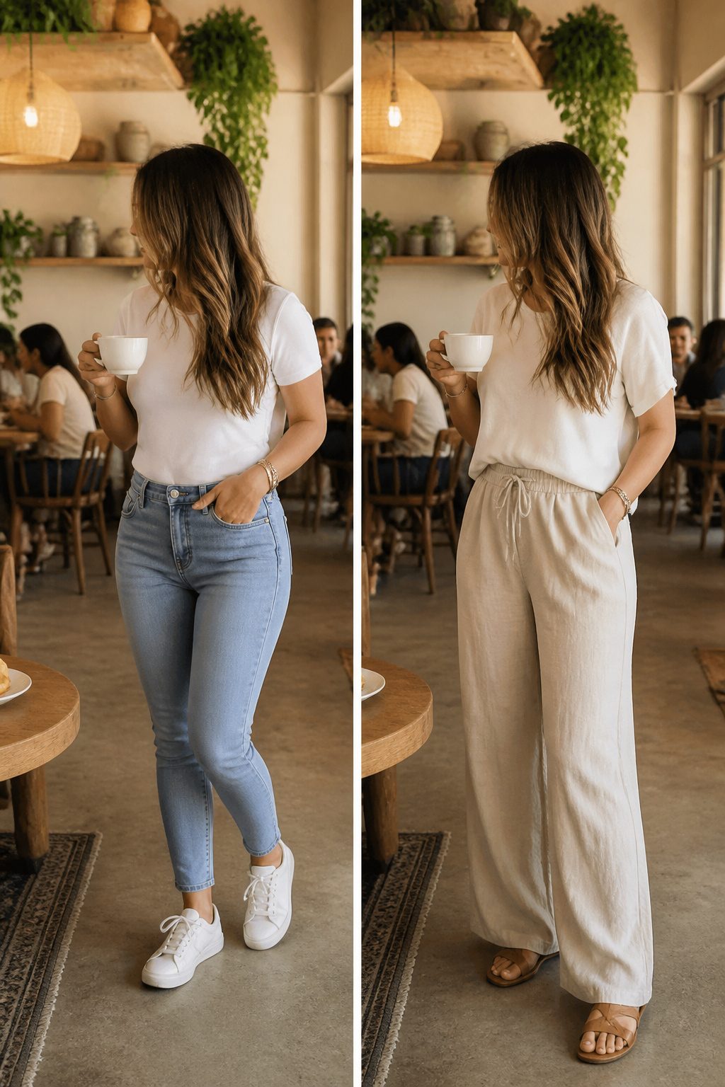 Millennial Mom Outfits: Easy Dressing for Real Days 14 Woman in relaxed denim showcasing a modern mom outfit.