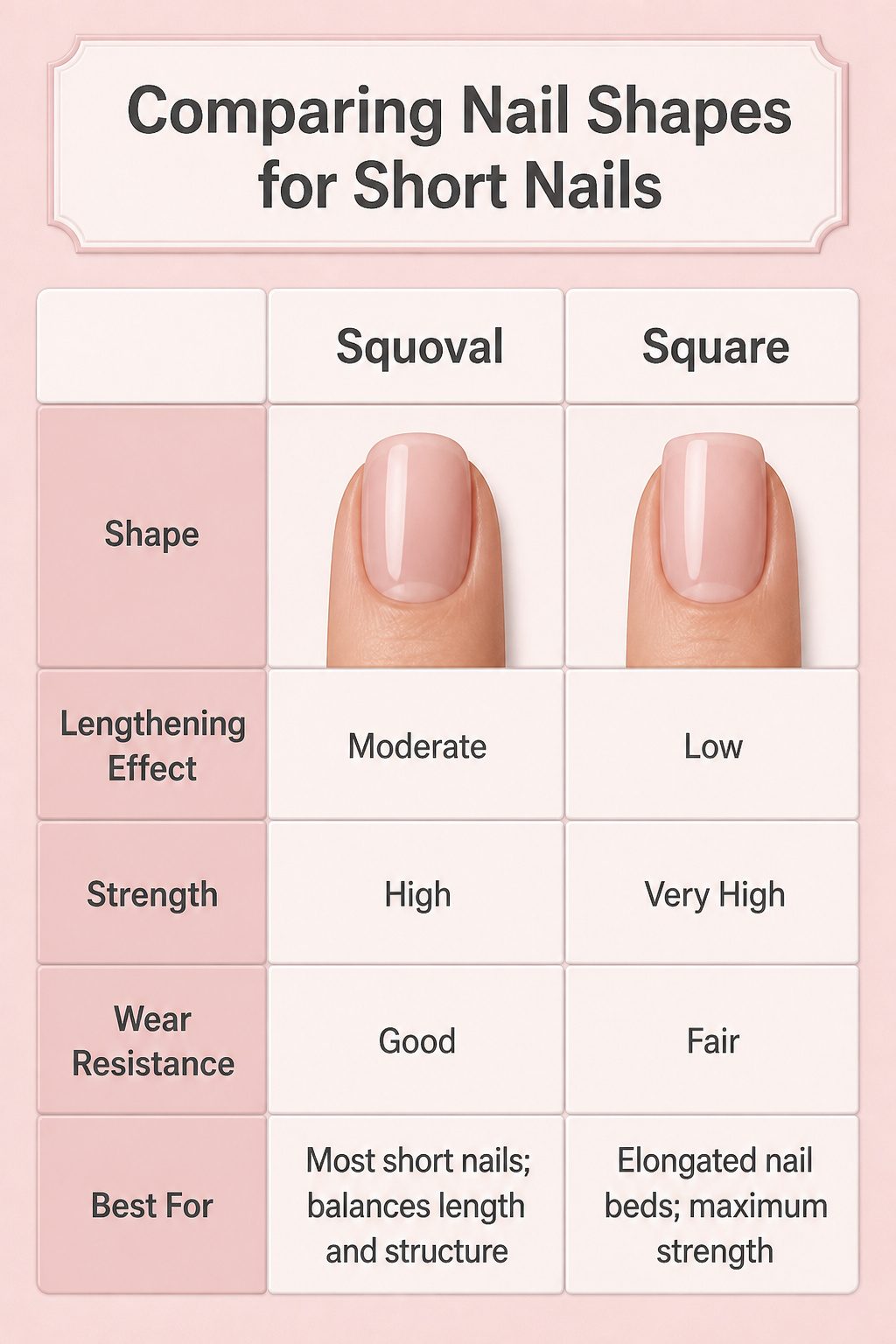 25 Short Nail Ideas for 2026: Designs You Can Actually Try 26 Illustration of different nail shapes suitable for short nails.
