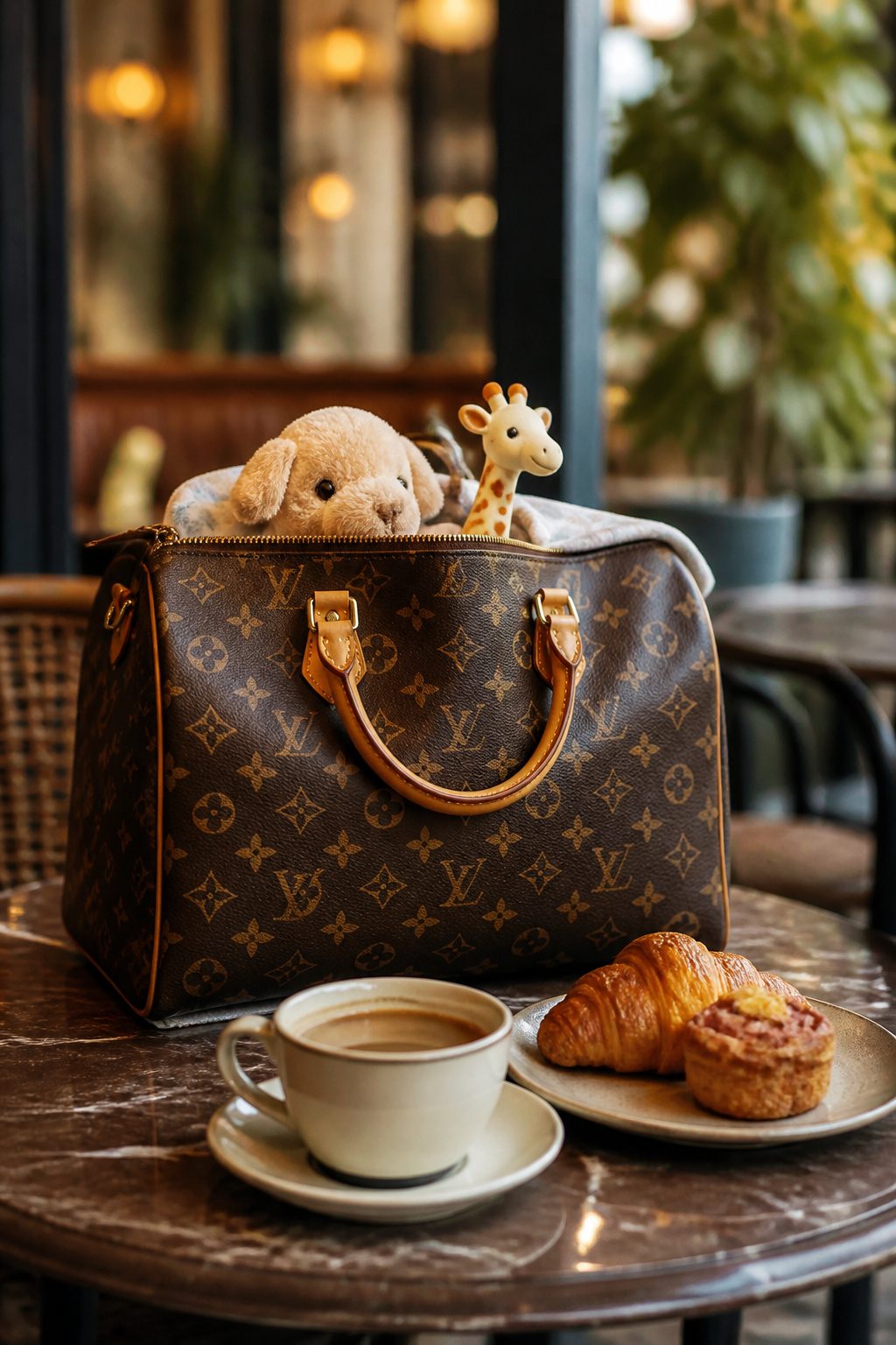 Vintage Louis Vuitton Monogram Speedy bag with a zip closure.
