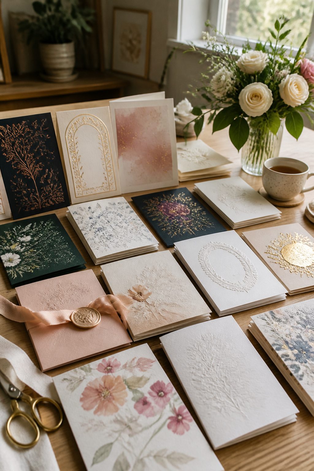 Colorful wedding invitations featuring watercolor florals and modern typography.